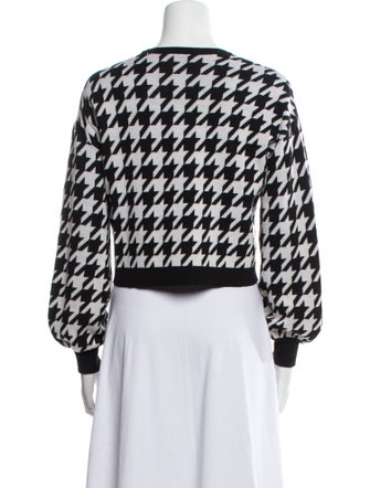 Alice + Olivia Wool Houndstooth Print Sweater