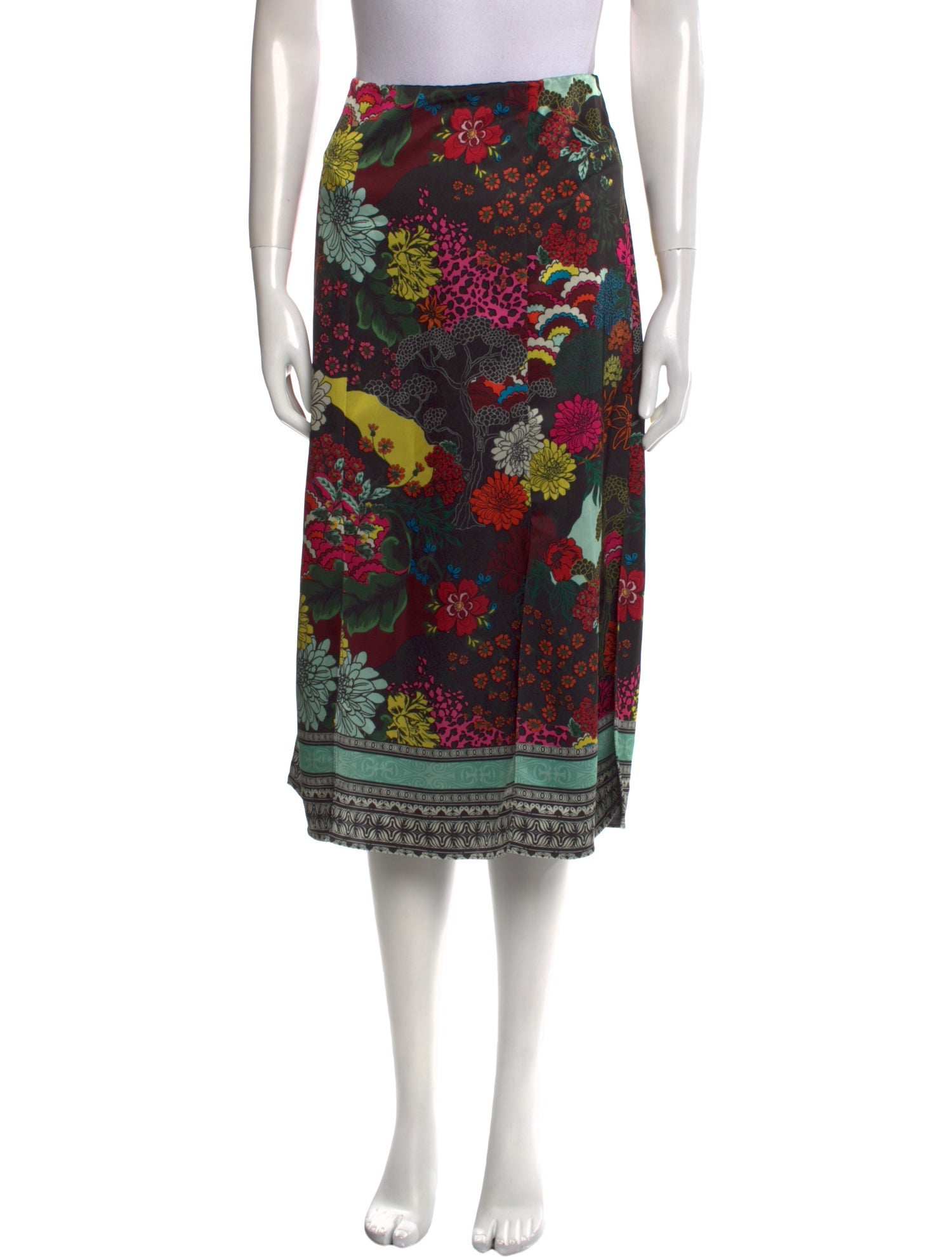 Alice + Olivia Floral Print Midi Length Skirt