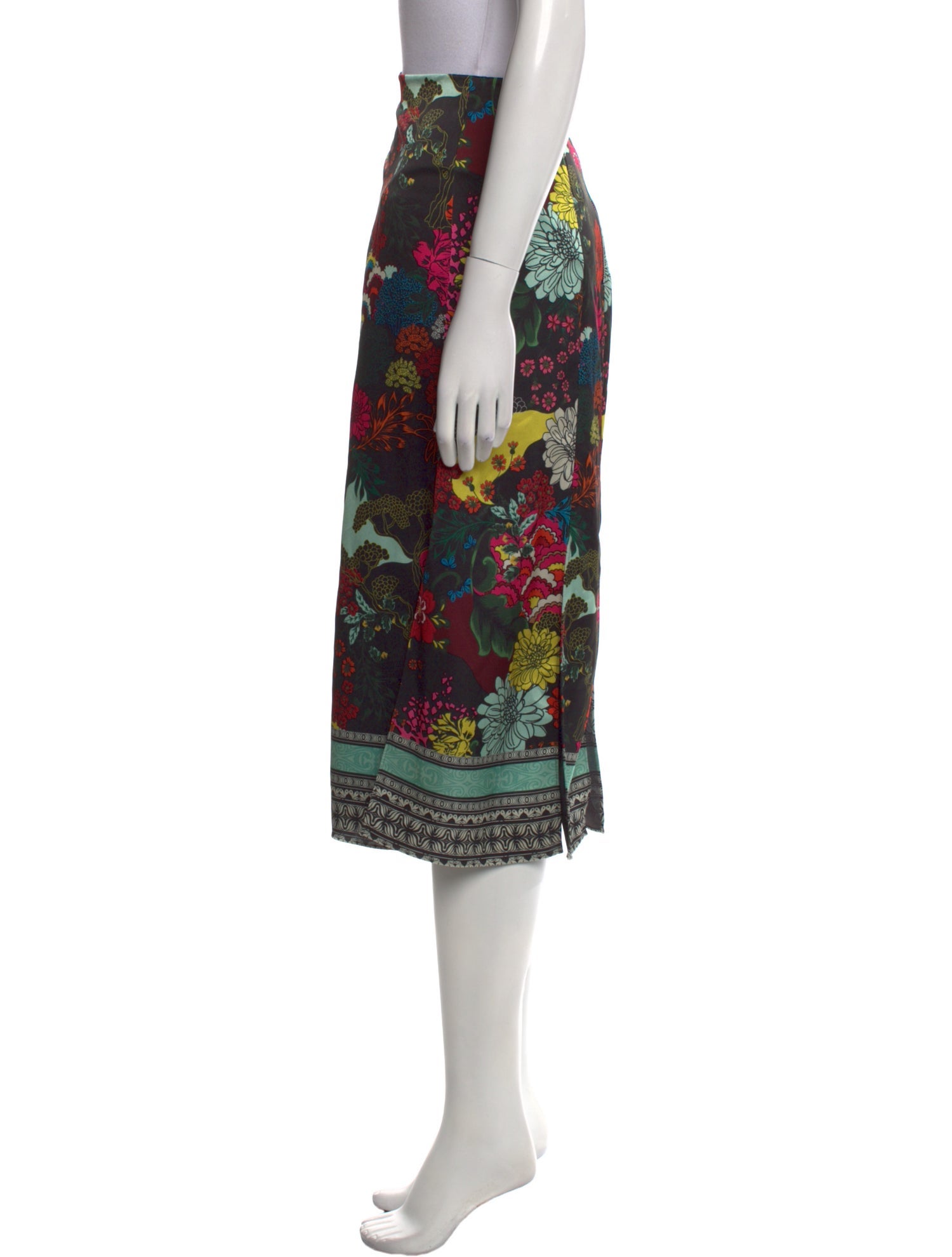 Alice + Olivia Floral Print Midi Length Skirt