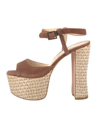 Alice + Olivia Leather Colorblock Pattern Slingback Sandals