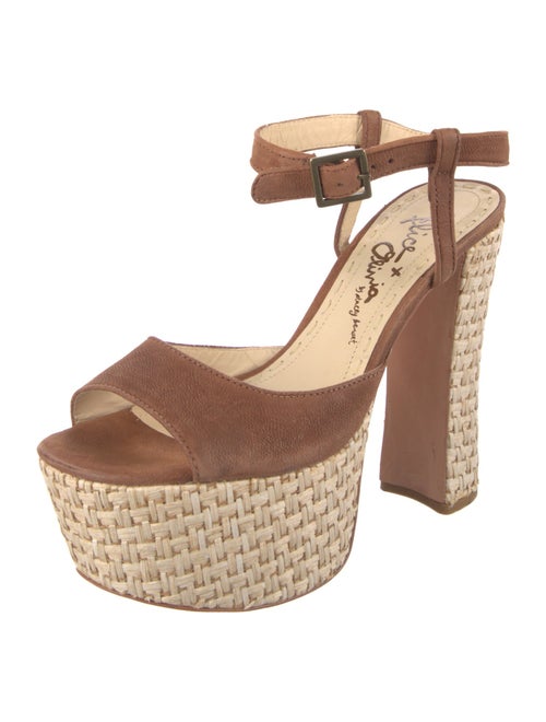 Alice + Olivia Leather Colorblock Pattern Slingback Sandals