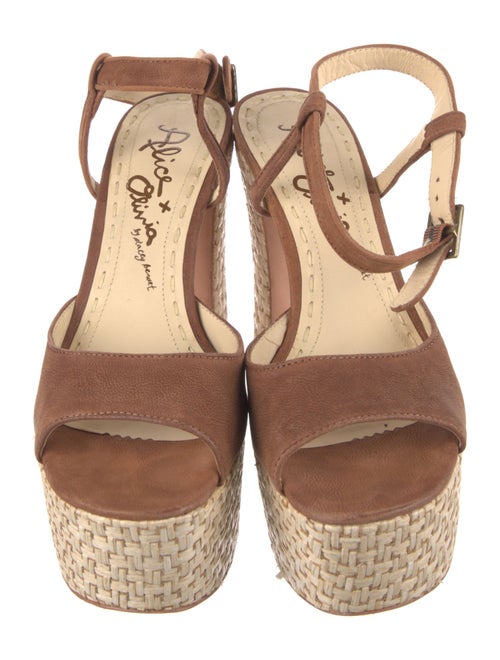 Alice + Olivia Leather Colorblock Pattern Slingback Sandals