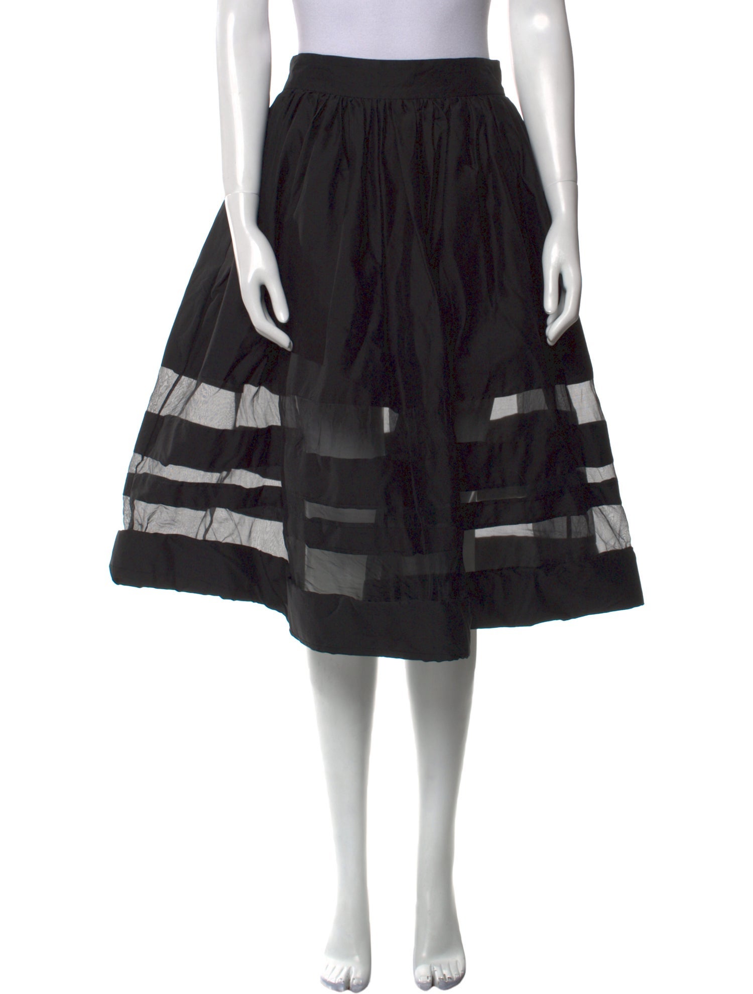 Alice + Olivia Mesh Accents Knee-Length Skirt