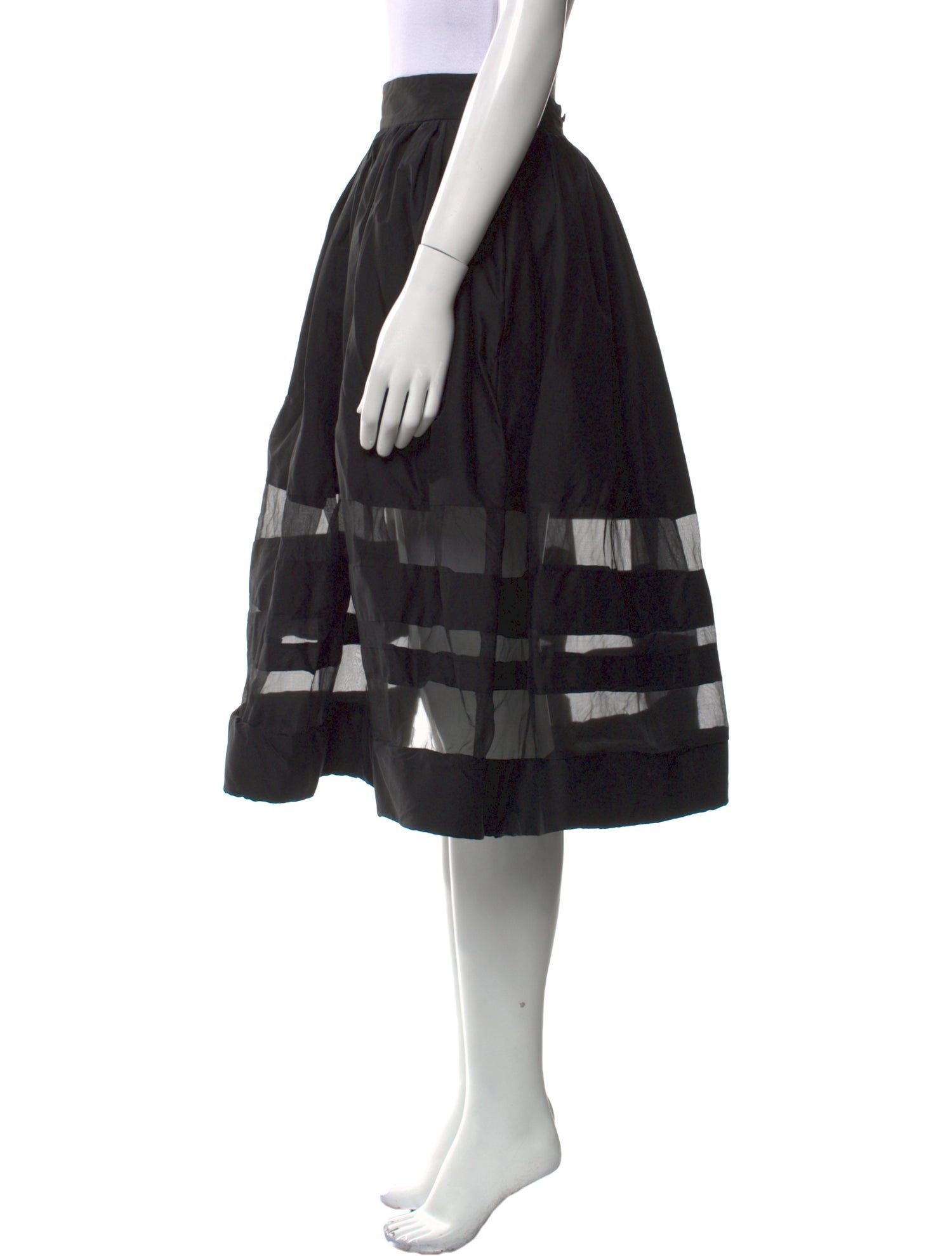 Alice + Olivia Mesh Accents Knee-Length Skirt