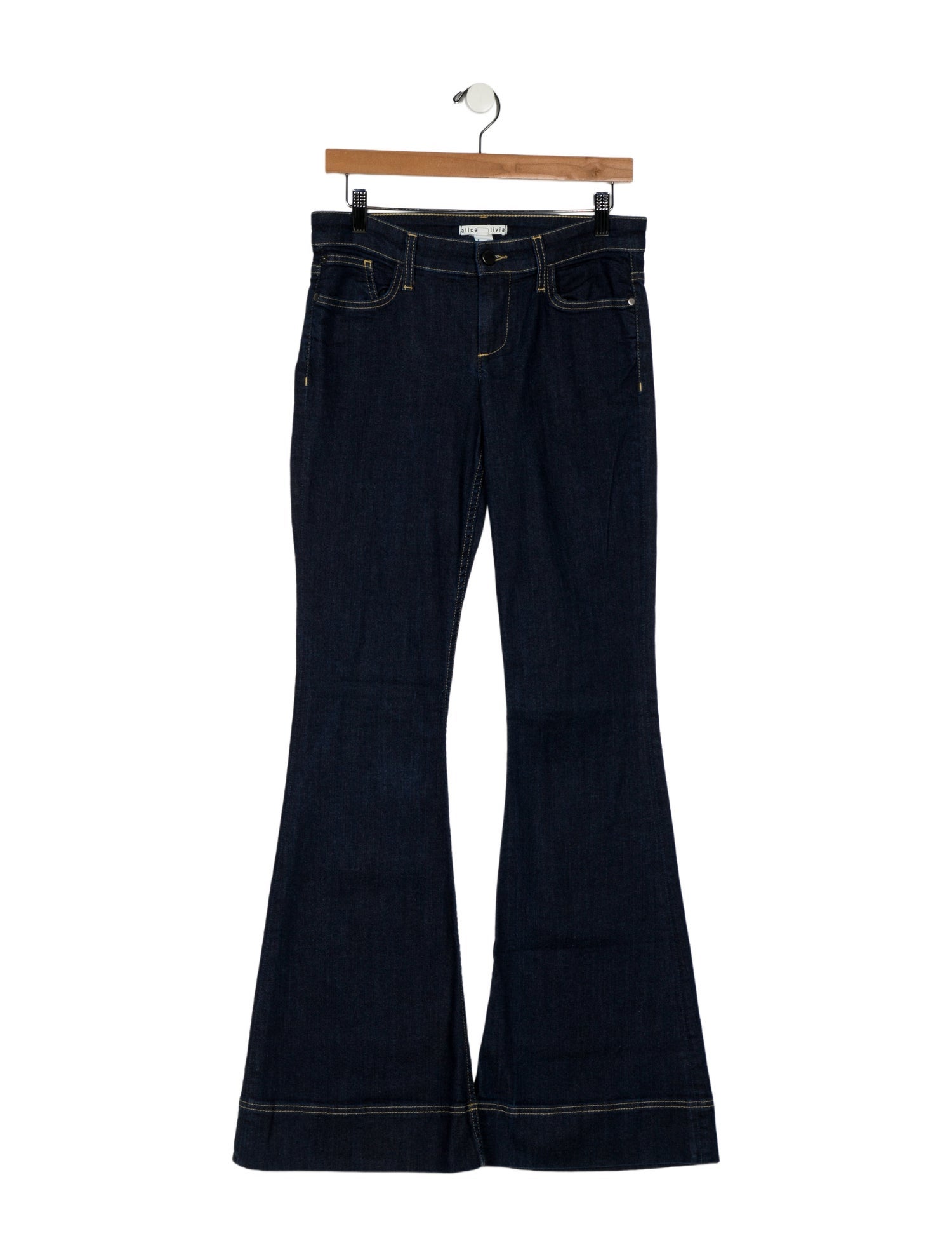 Alice + Olivia Mid-Rise Wide Leg Jeans