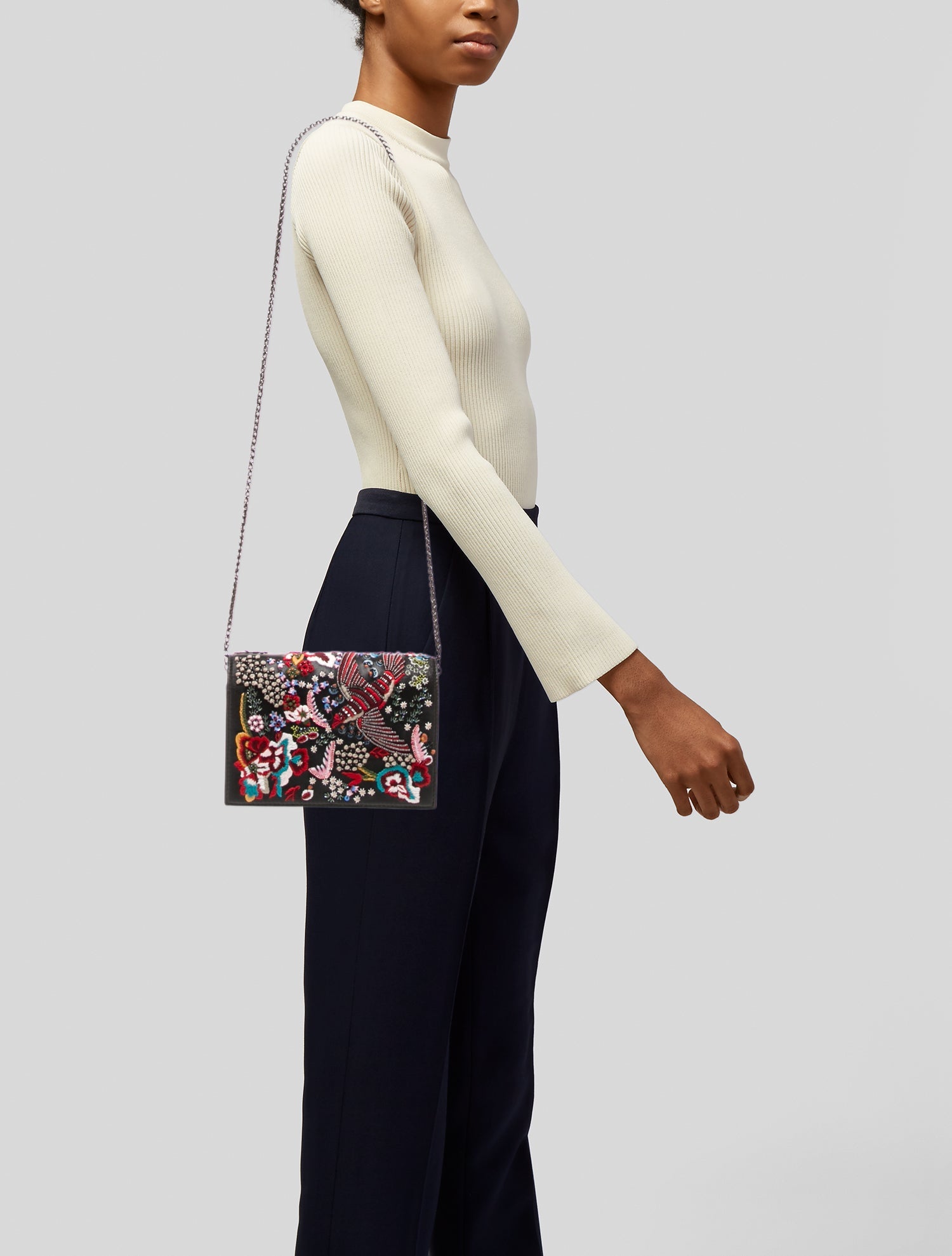 Alice + Olivia Leather Shoulder Bag