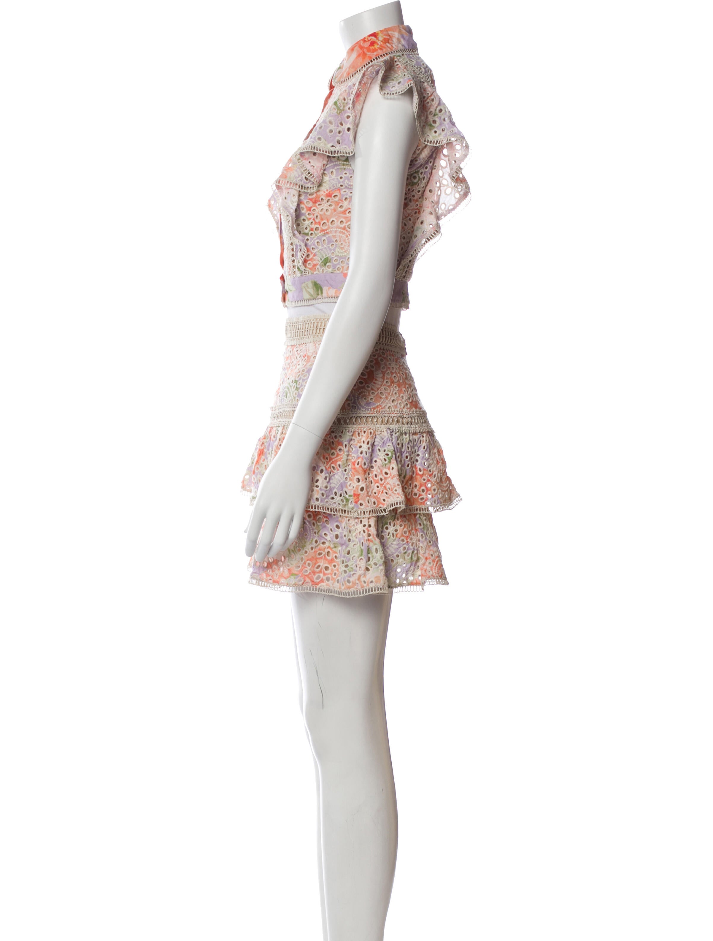 Alice + Olivia Lace Pattern Crochet Trim Skirt Set w/ Tags