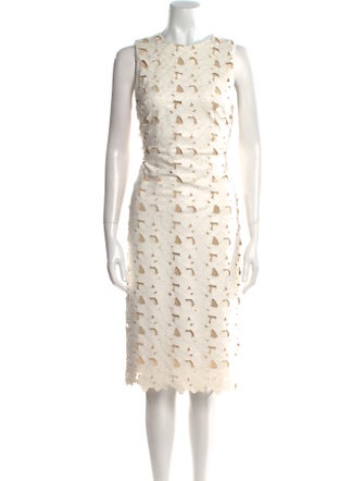 Alice + Olivia Lace Pattern Midi Length Dress