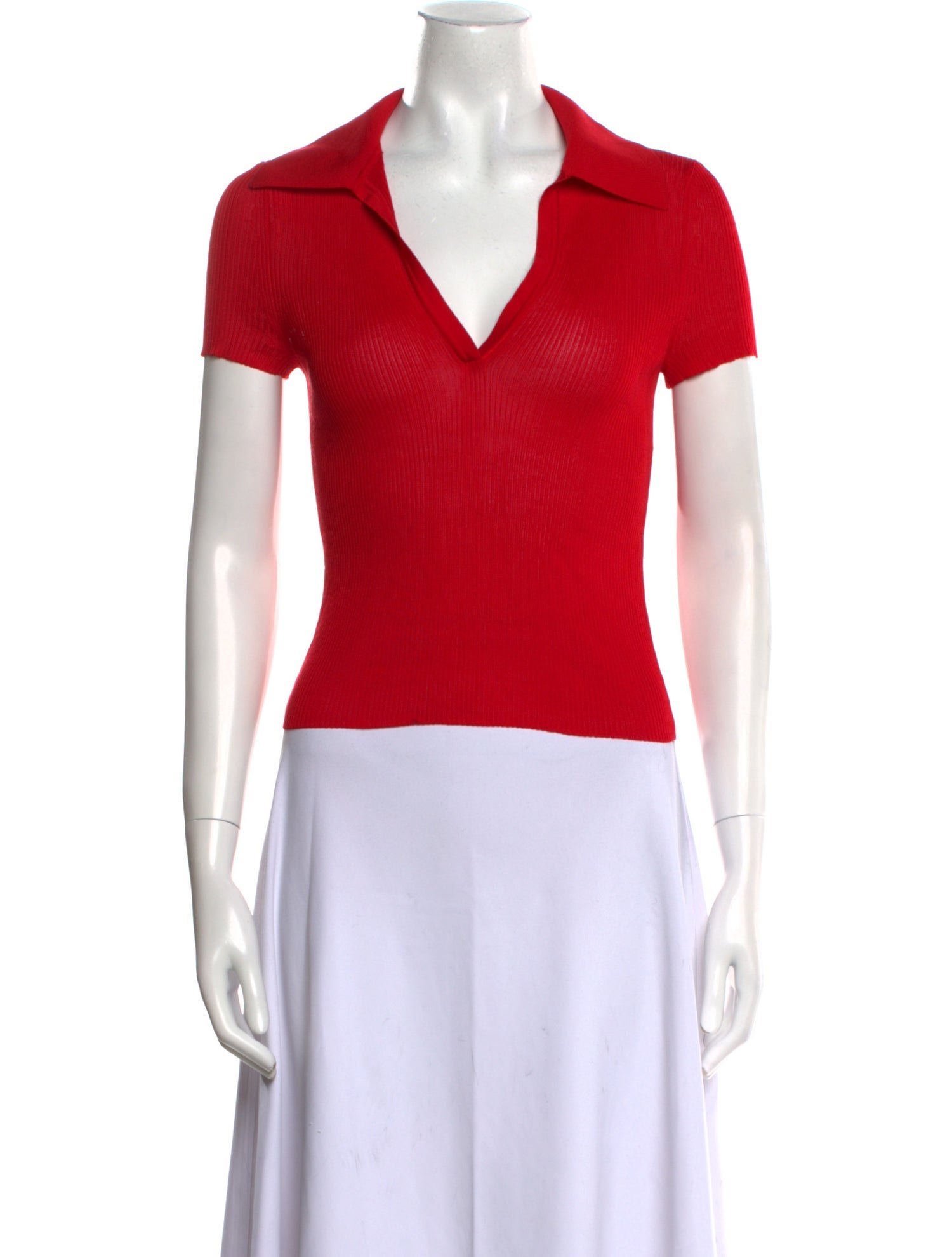 Alice + Olivia V-Neck Short Sleeve Polo