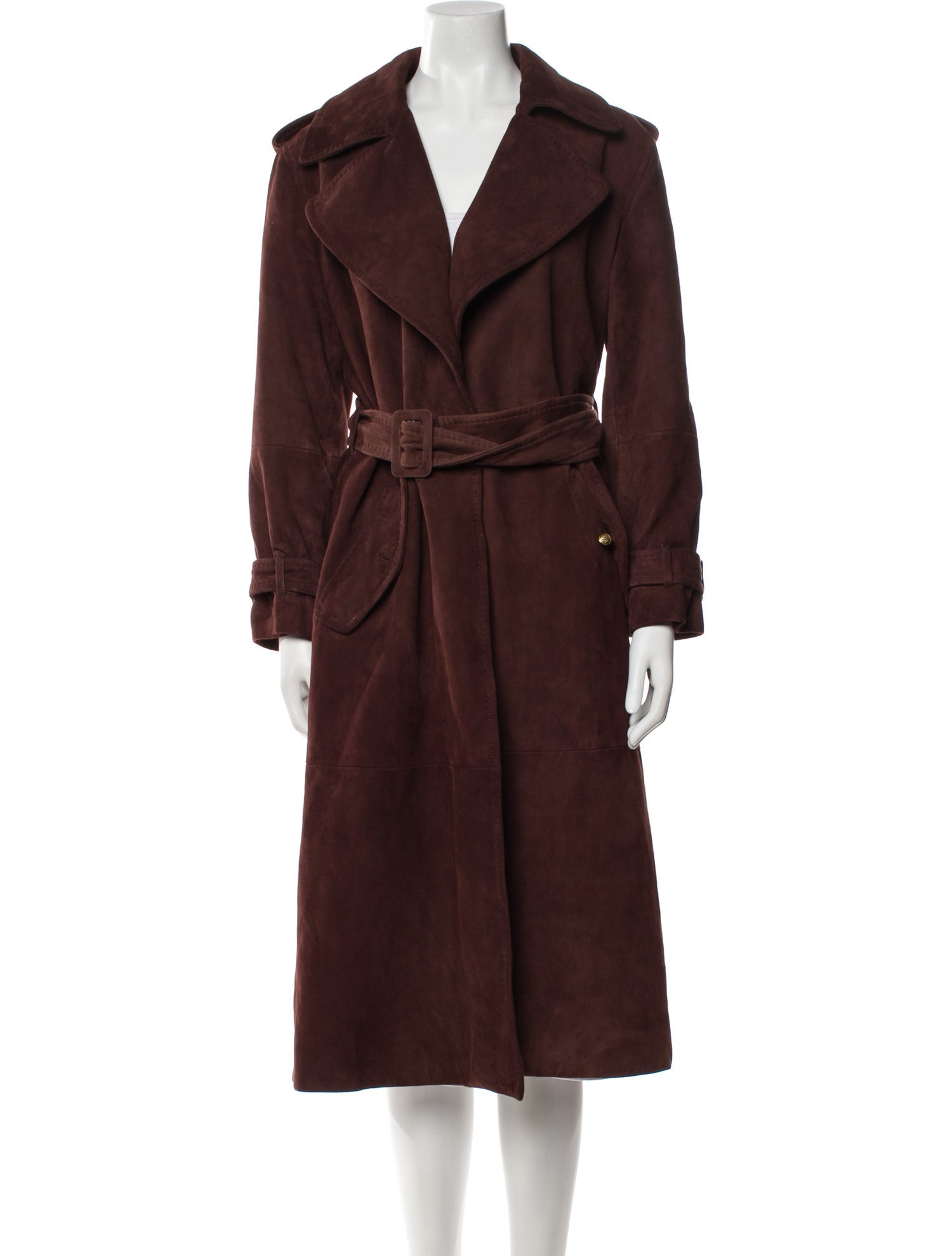 Alice + Olivia Lamb Leather Trench Coat