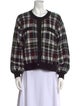 Alice + Olivia Plaid Print Scoop Neck Sweater