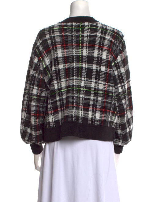 Alice + Olivia Plaid Print Scoop Neck Sweater
