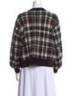 Alice + Olivia Plaid Print Scoop Neck Sweater
