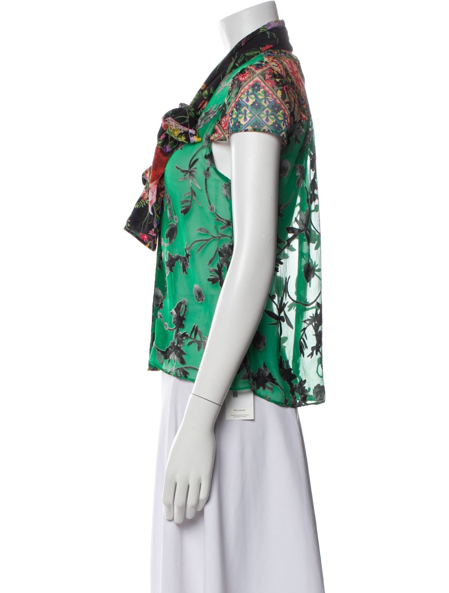 Alice + Olivia Floral Print Short Sleeve Blouse