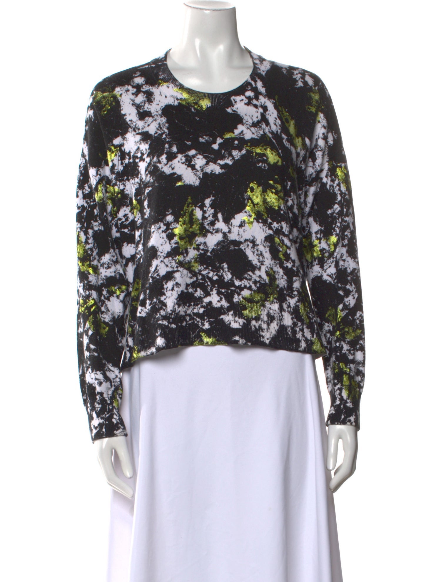 Alice + Olivia Tie-Dye Print Crew Neck Sweater