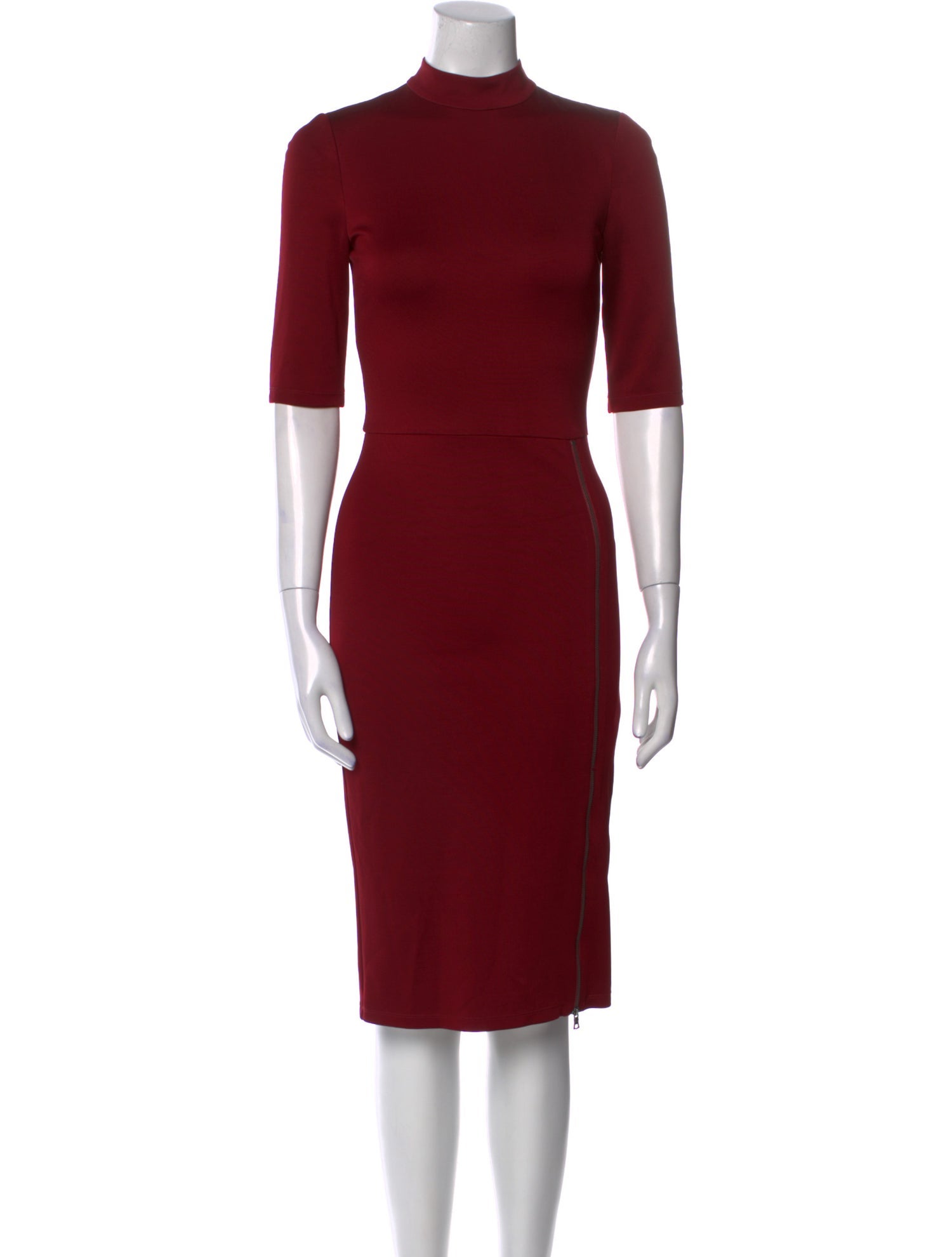 Alice + Olivia Mock Neck Midi Length Dress