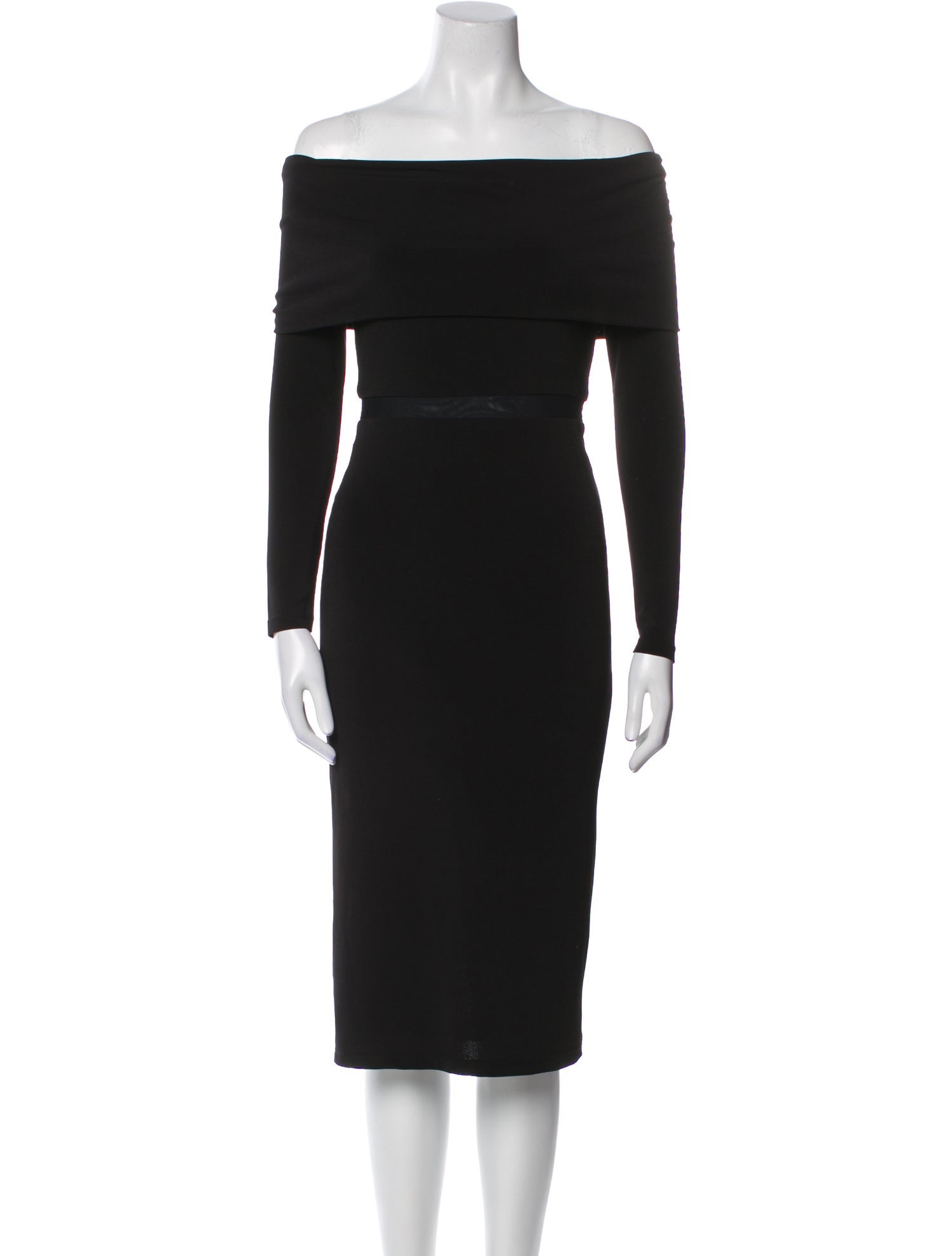 Alice + Olivia Off-The-Shoulder Midi Length Dress