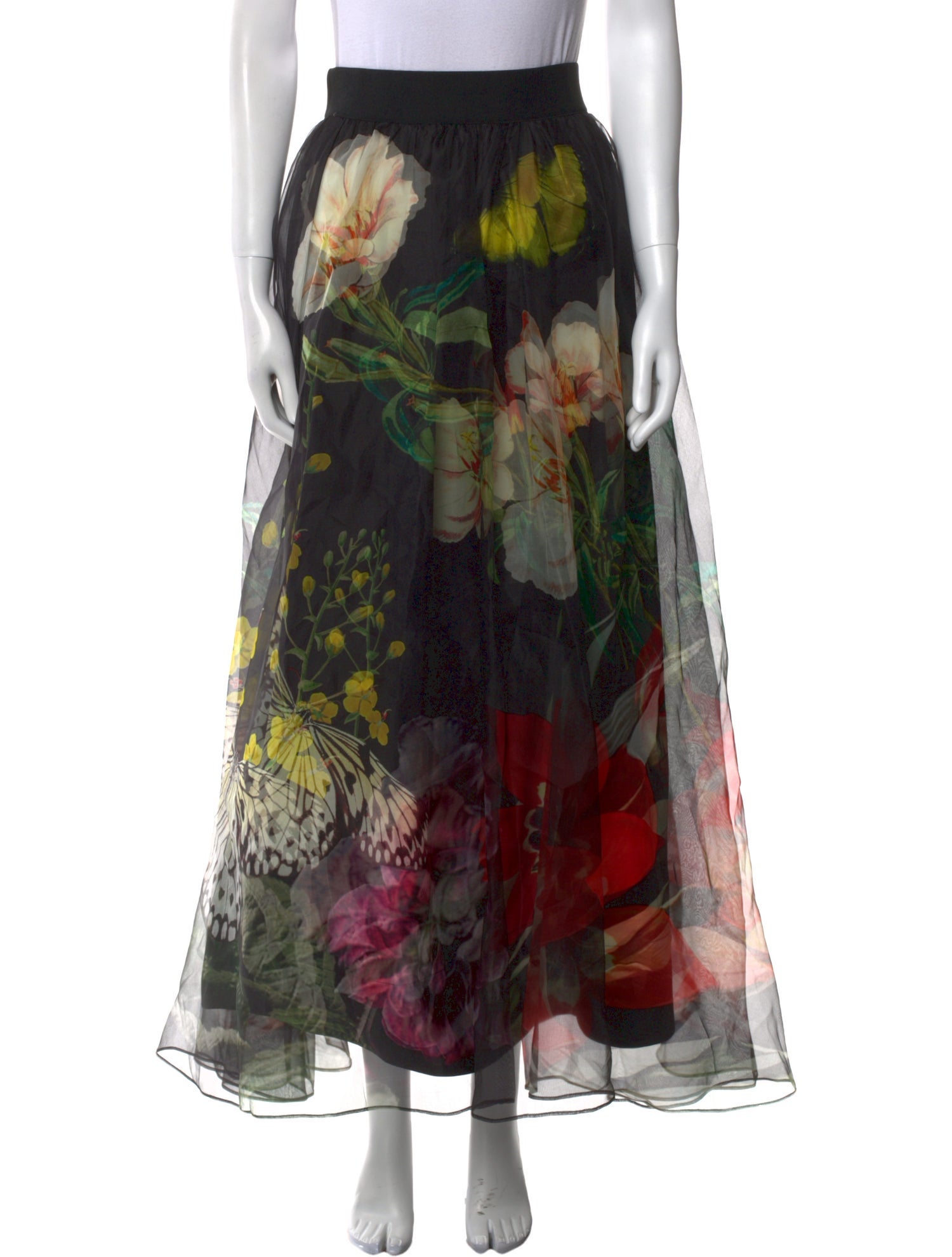 Alice + Olivia Silk Long Skirt