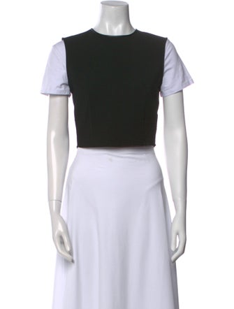 Alice + Olivia Crew Neck Short Sleeve Crop Top