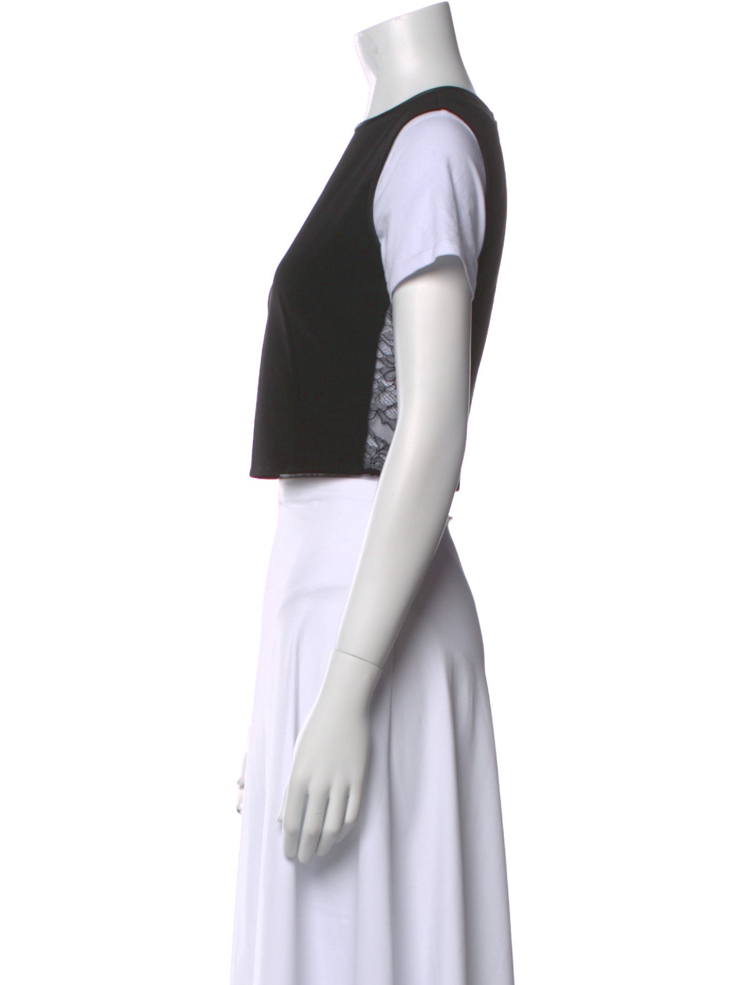 Alice + Olivia Crew Neck Short Sleeve Crop Top