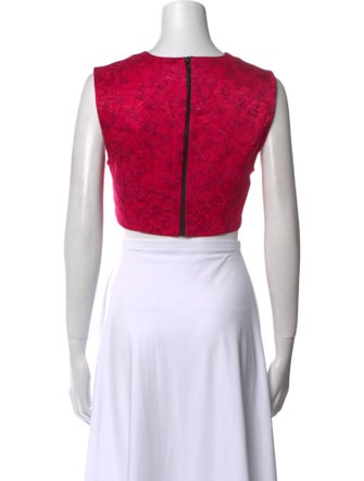 Alice + Olivia Crew Neck Sleeveless Crop Top