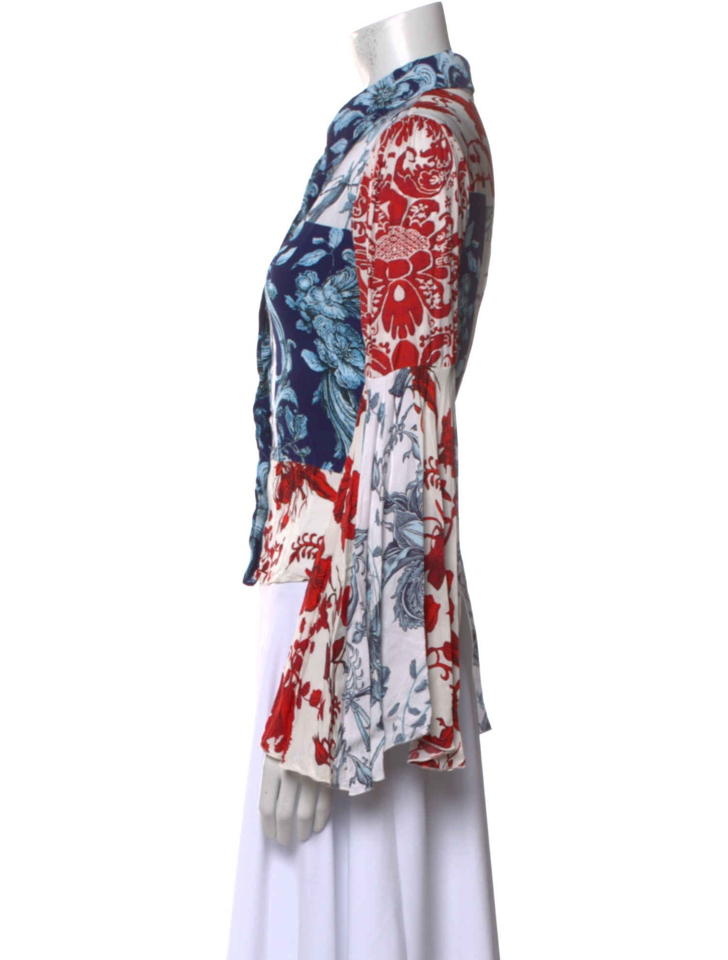 Alice + Olivia Floral Print Long Sleeve Blouse