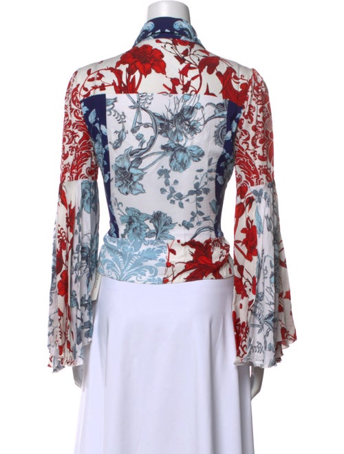 Alice + Olivia Floral Print Long Sleeve Blouse