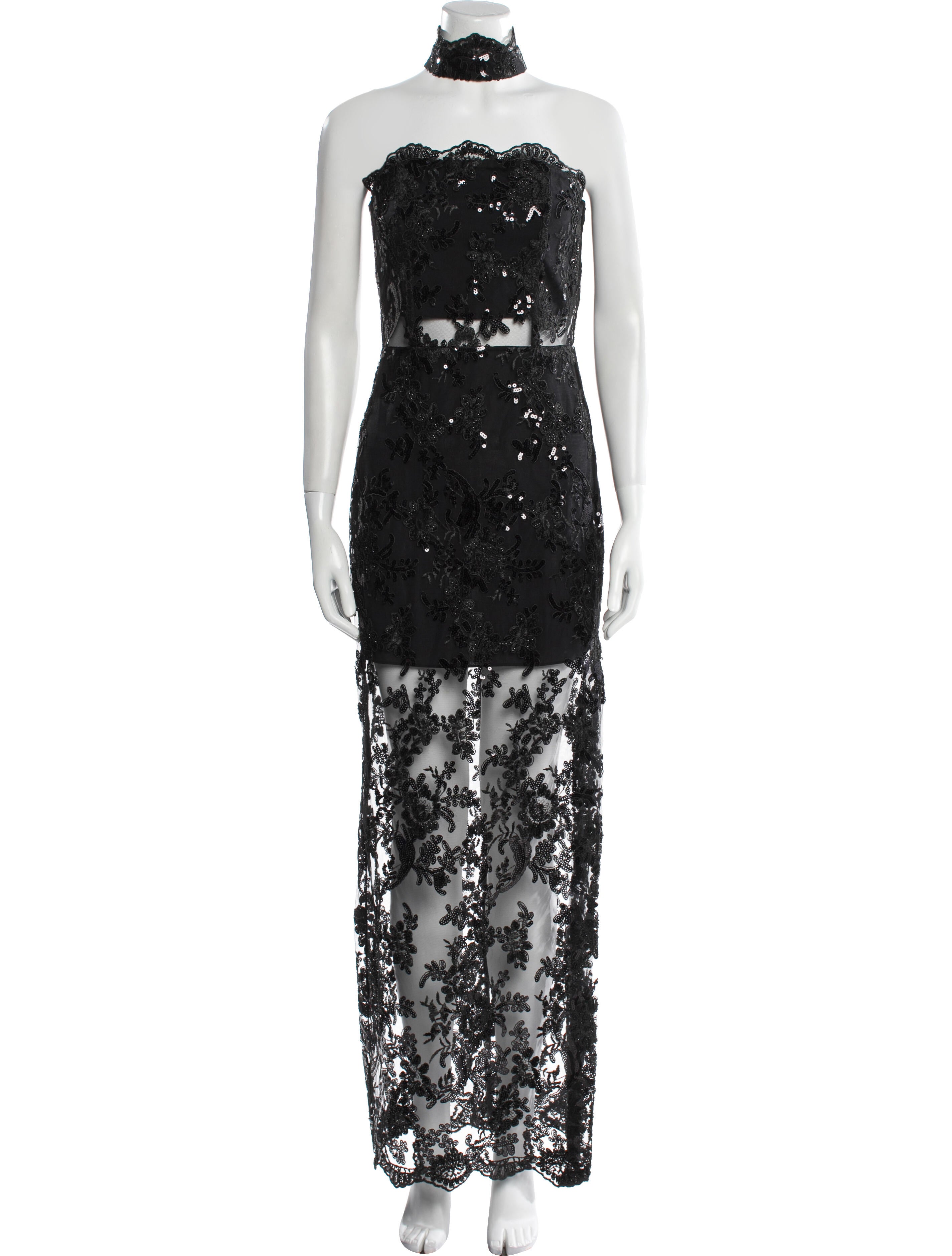 Alice + Olivia Lace Pattern Long Dress