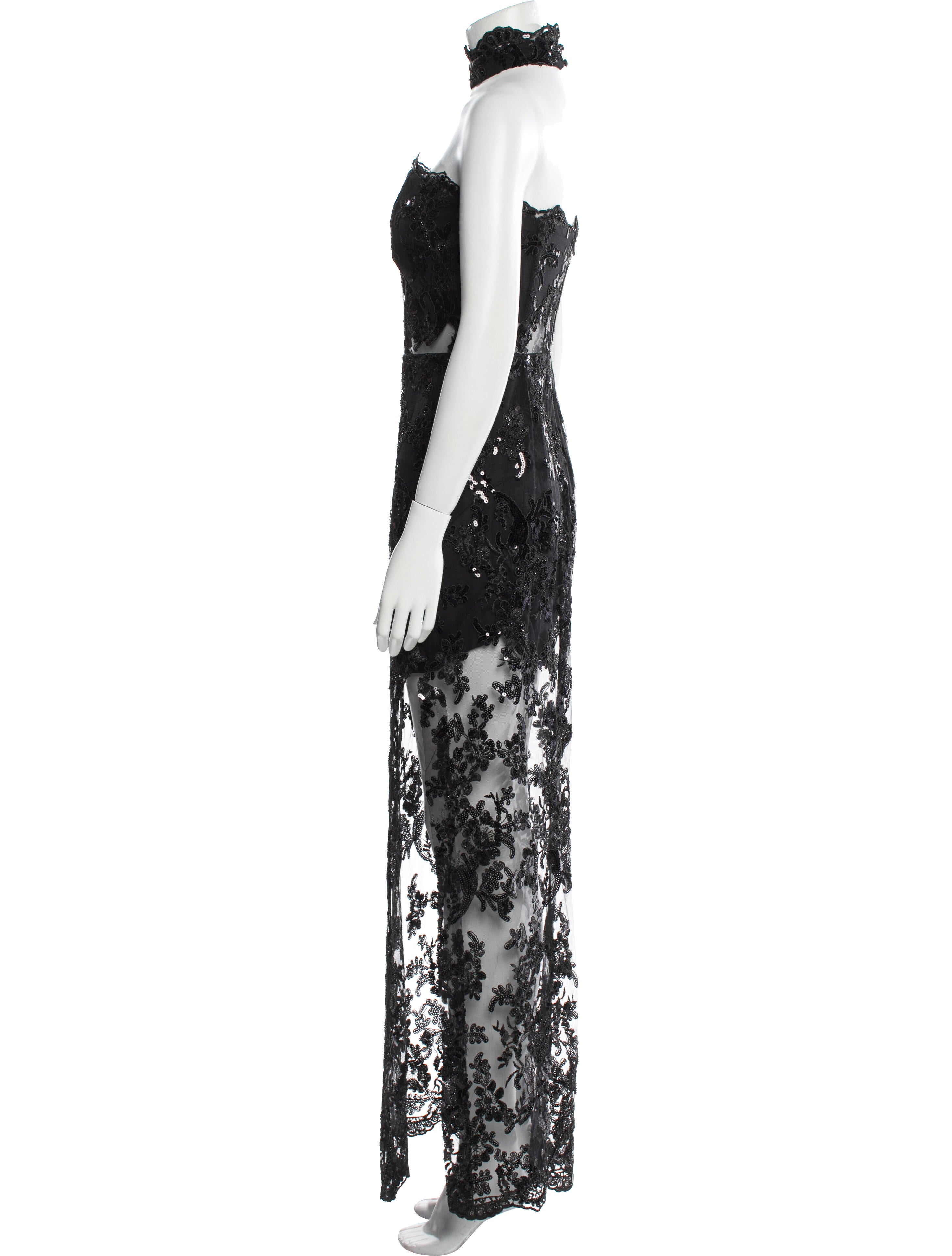 Alice + Olivia Lace Pattern Long Dress