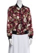 Alice + Olivia Silk Floral Print Bomber Jacket