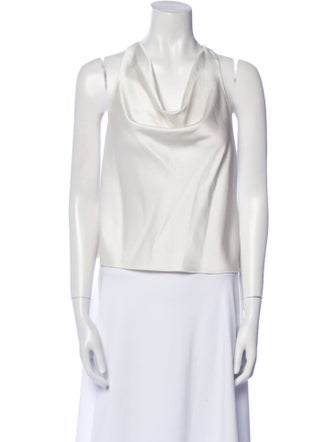 Alice + Olivia Cowl Neck Sleeveless Crop Top