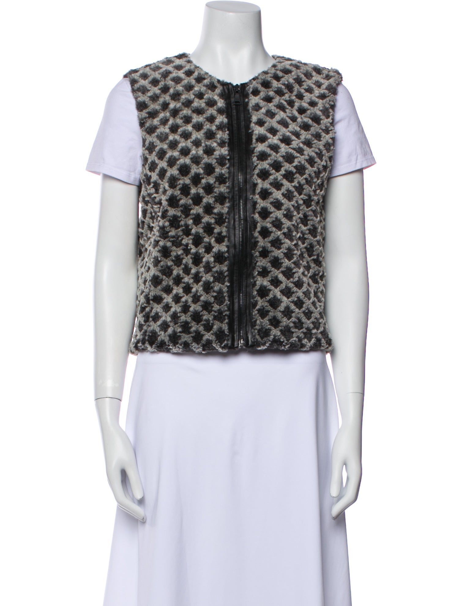 Alice + Olivia Faux Fur Printed Vest