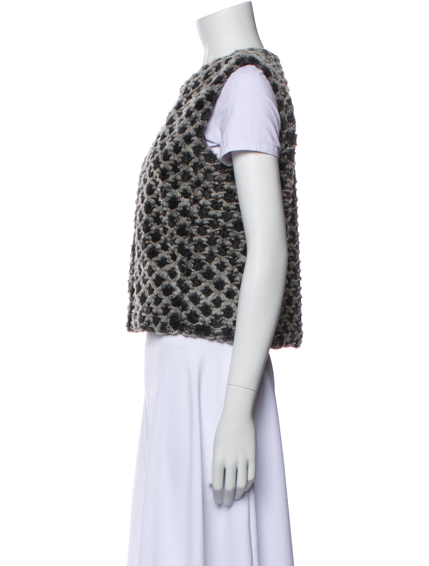 Alice + Olivia Faux Fur Printed Vest