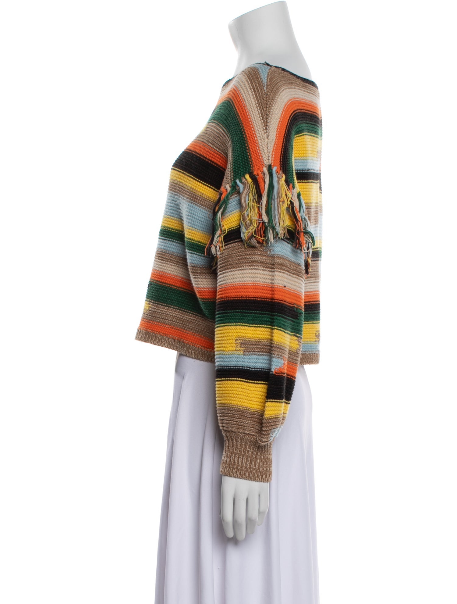 Alice + Olivia Striped Bateau Neckline Sweater