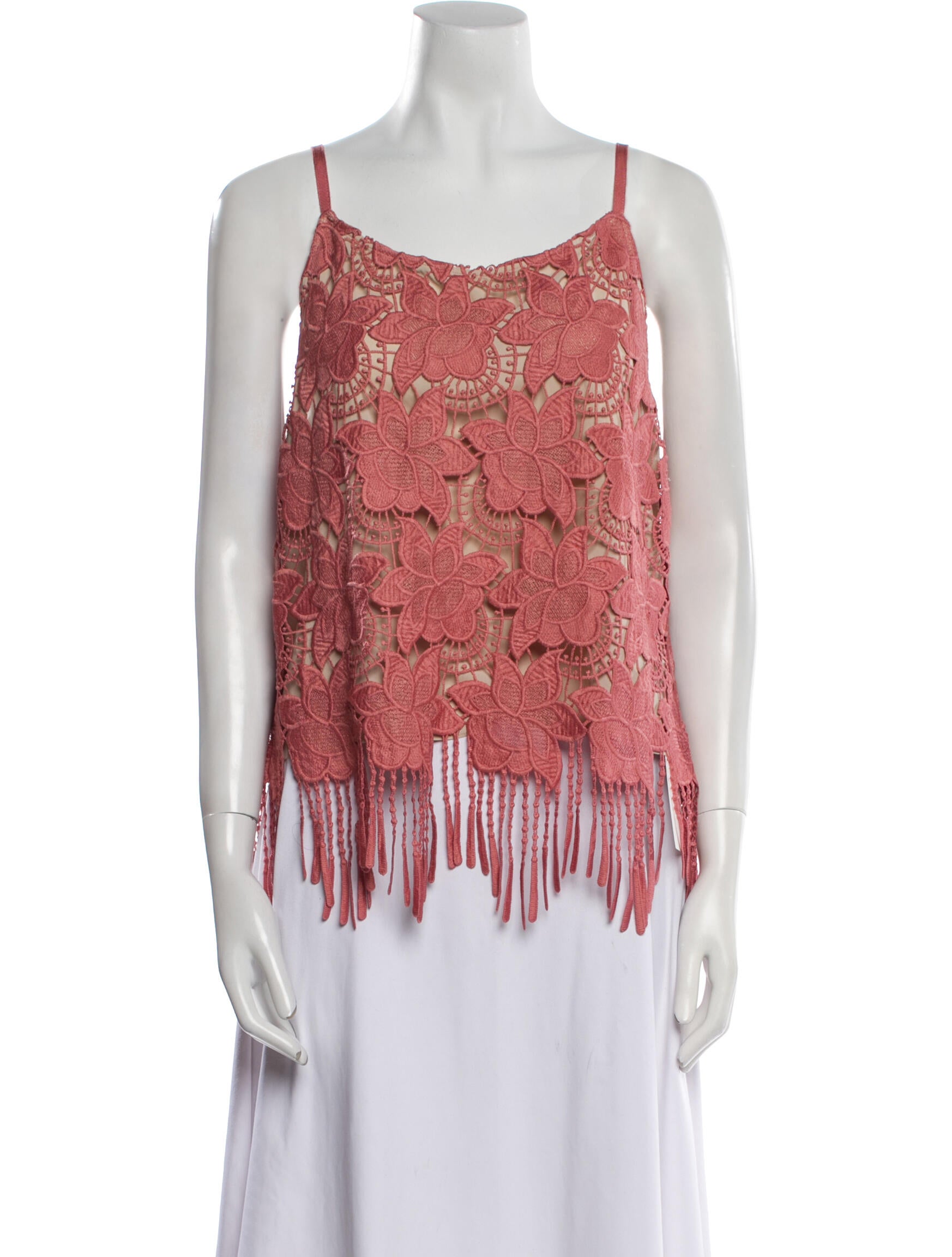 Alice + Olivia Lace Pattern Square Neckline Top