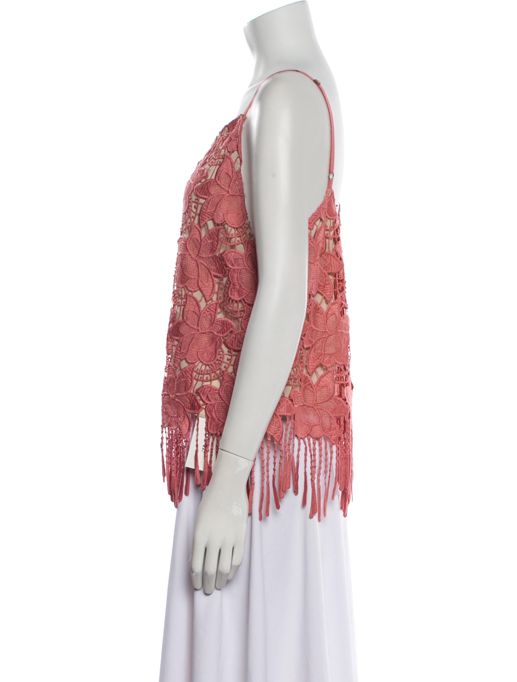 Alice + Olivia Lace Pattern Square Neckline Top