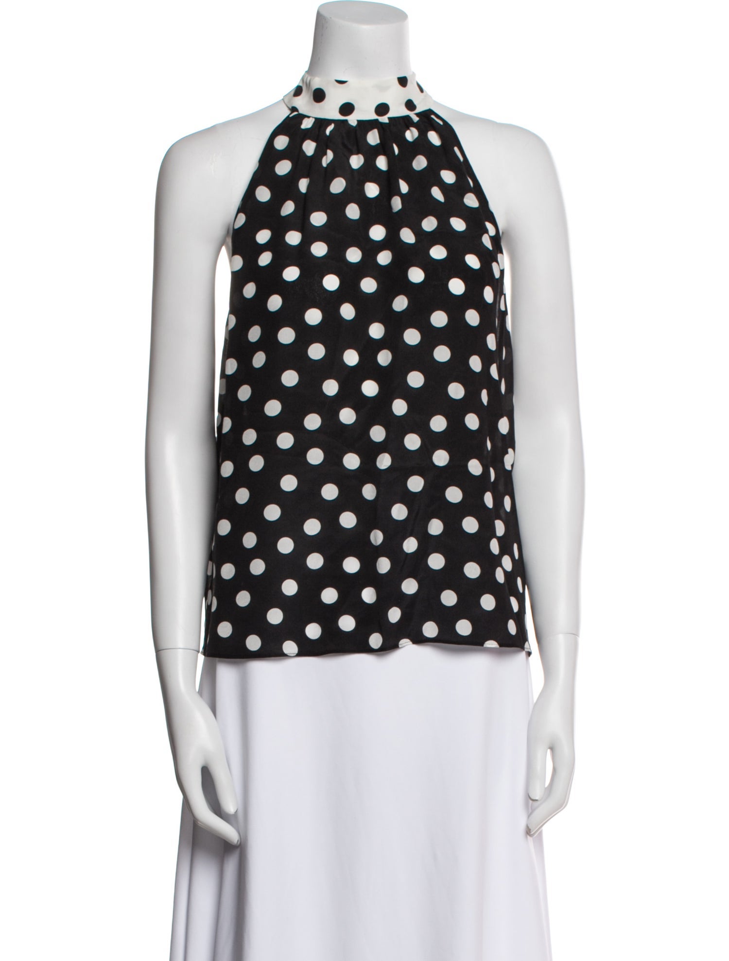 Alice + Olivia Silk Polka Dot Print Blouse