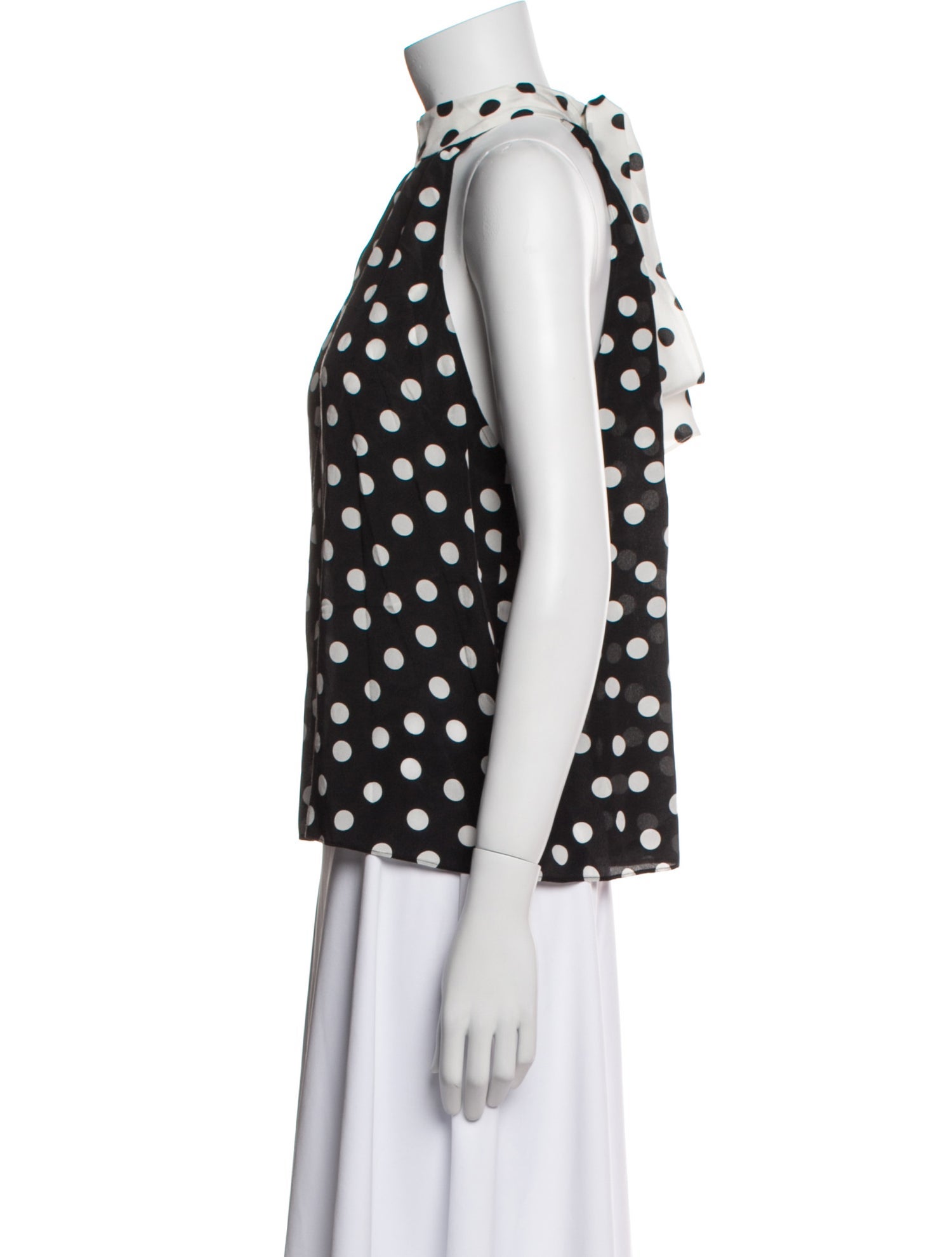 Alice + Olivia Silk Polka Dot Print Blouse