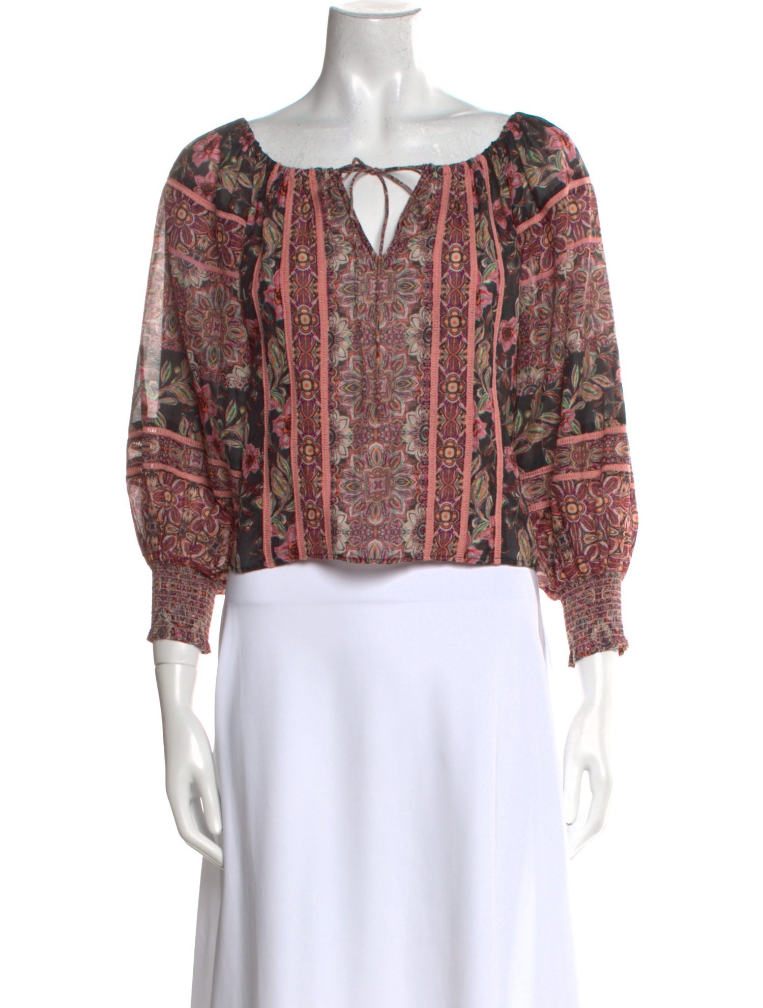 Alice + Olivia Paisley Print Square Neckline Crop Top