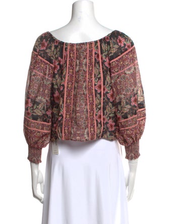 Alice + Olivia Paisley Print Square Neckline Crop Top
