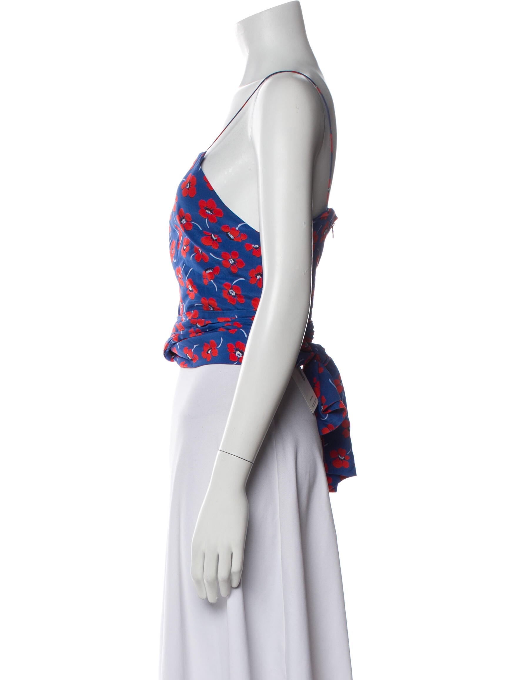 Alice + Olivia Silk Floral Print Crop Top