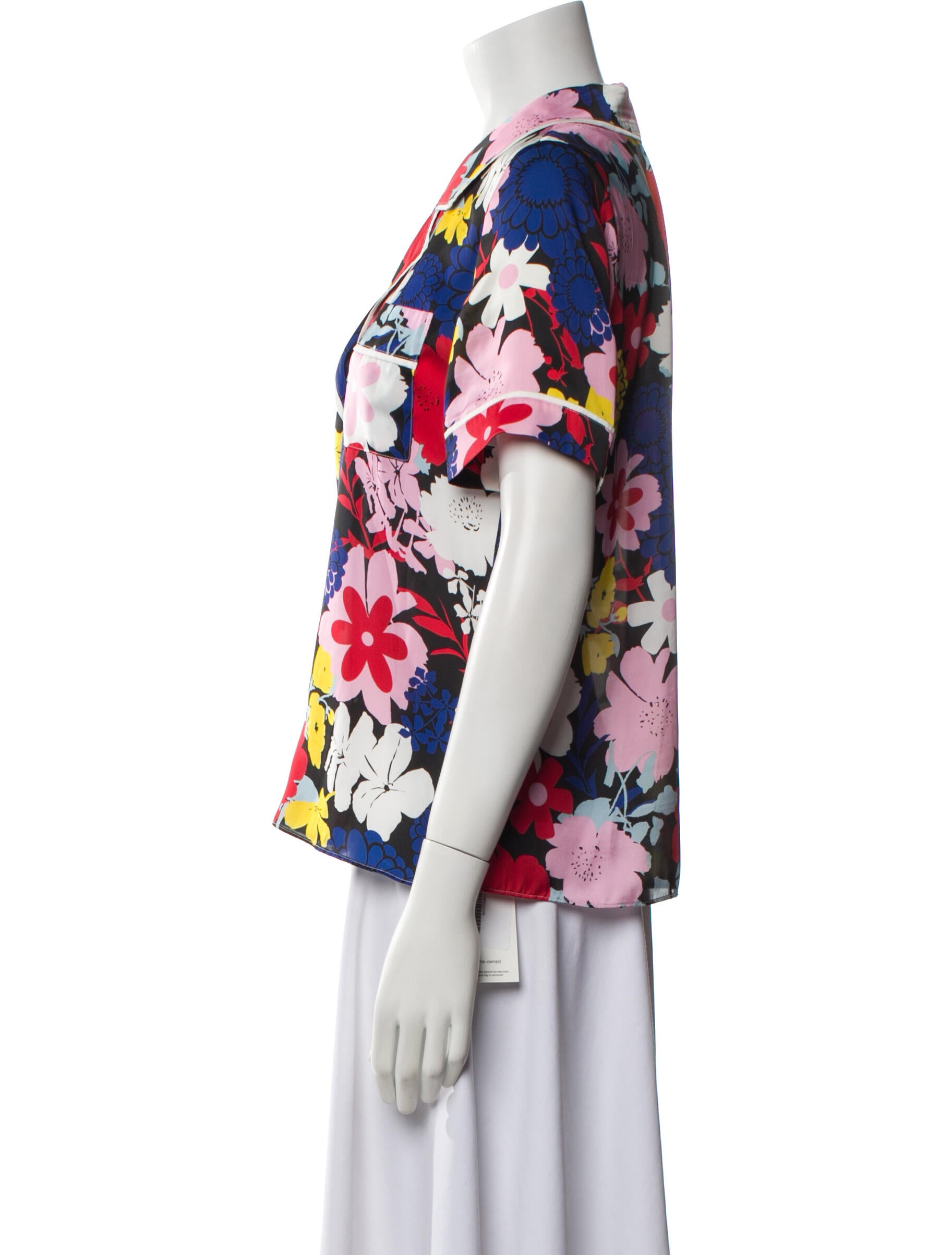 Alice + Olivia Floral Print V-Neck Blouse