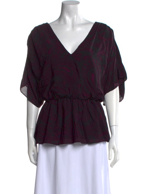 Alice + Olivia Silk V-Neck Blouse