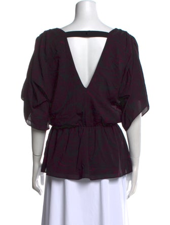 Alice + Olivia Silk V-Neck Blouse