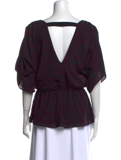 Alice + Olivia Silk V-Neck Blouse