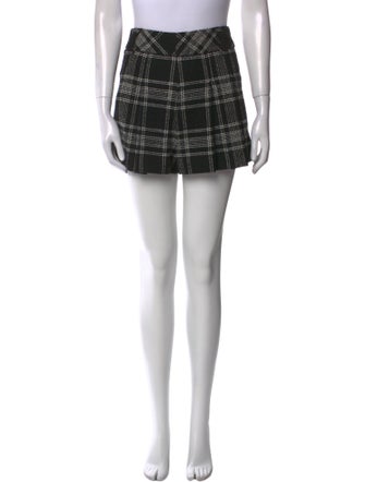 Alice + Olivia Plaid Print Mini Shorts