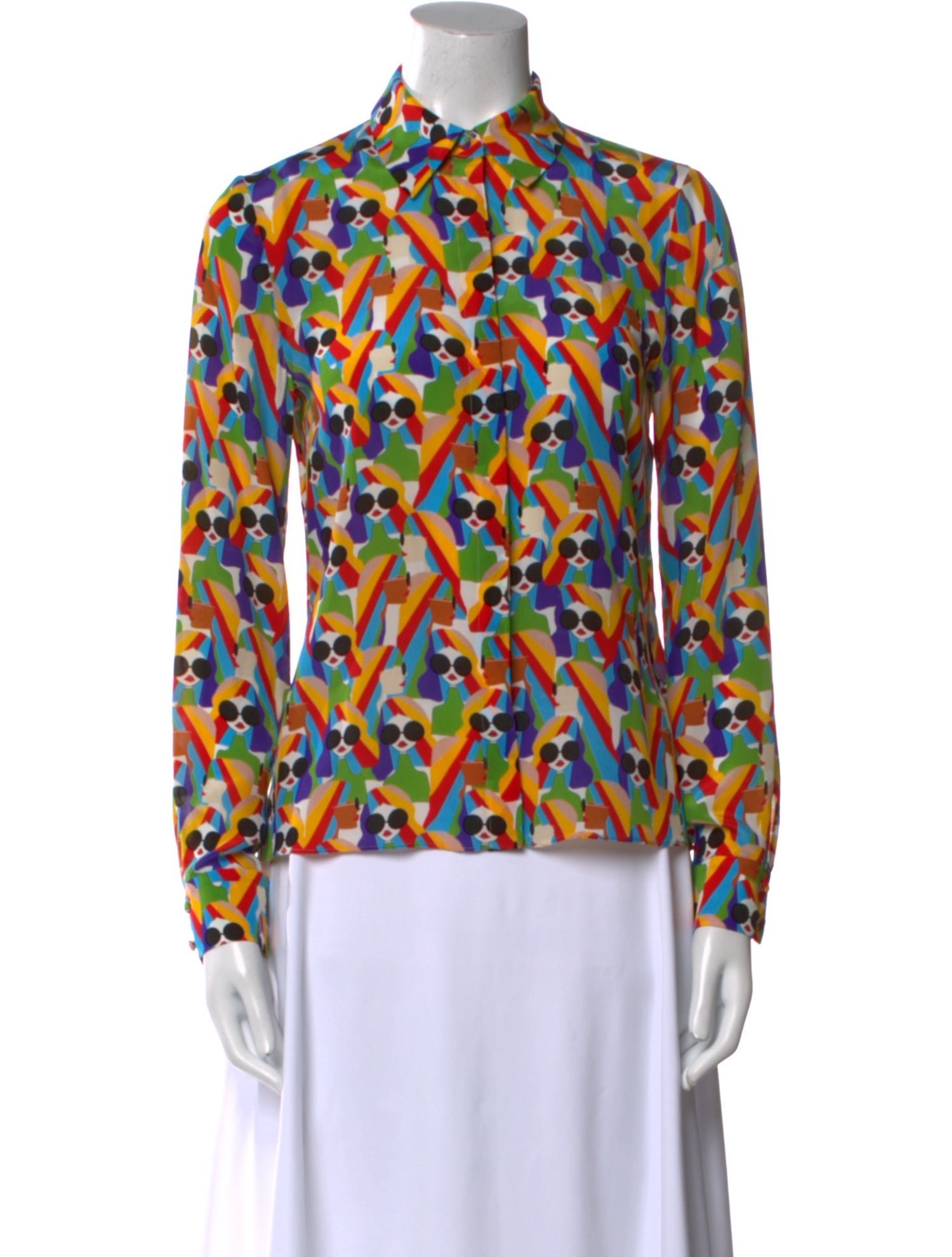 Alice + Olivia Silk Printed Blouse