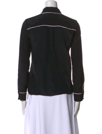 Alice + Olivia Silk Long Sleeve Button-Up Top