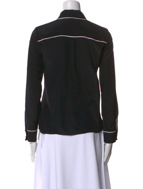 Alice + Olivia Silk Long Sleeve Button-Up Top