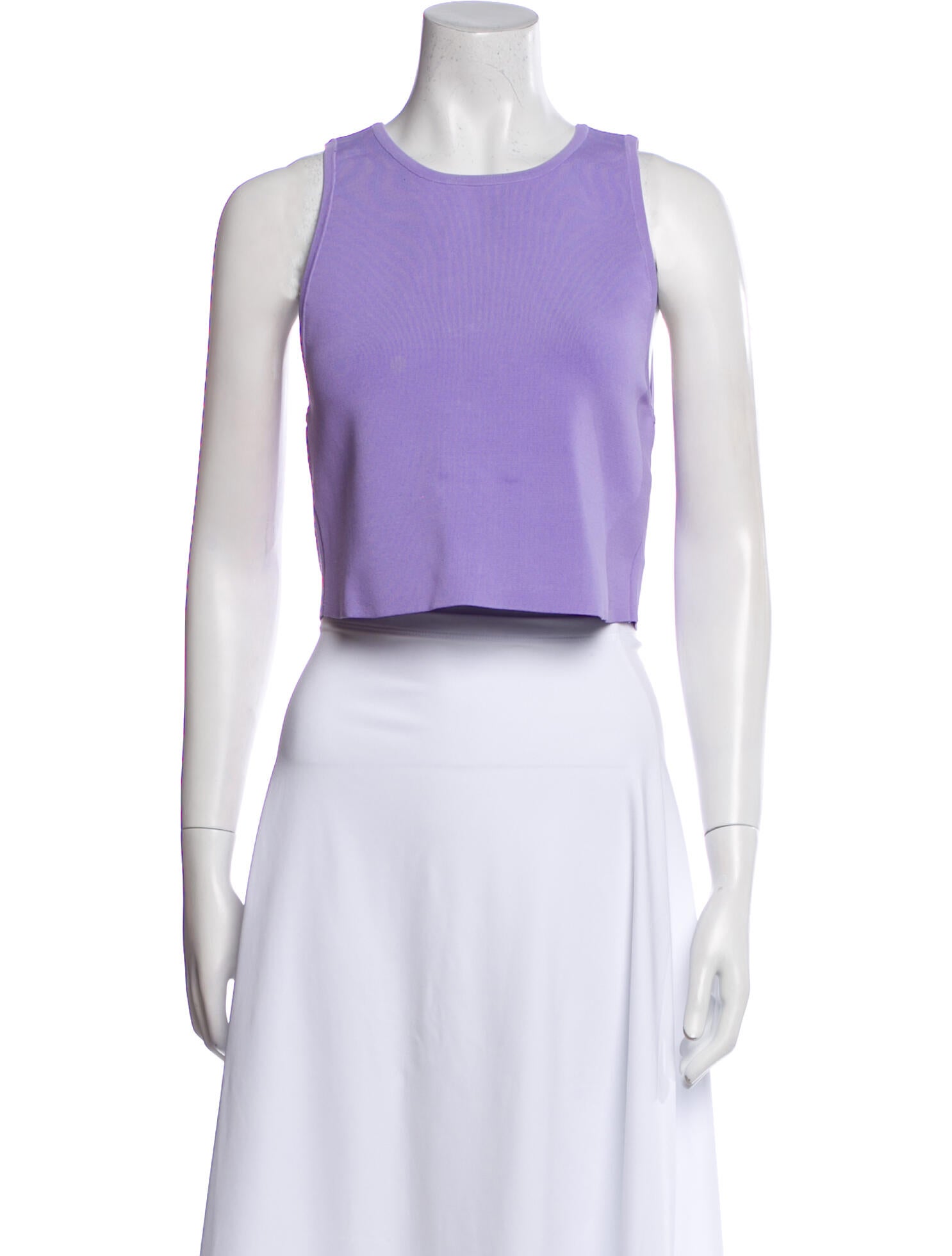 Alice + Olivia Crew Neck Sleeveless Crop Top
